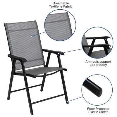 Image showing 1 th Flash Furniture Paladin Outdoor Folding Patio Sling Chair (2 Pack)