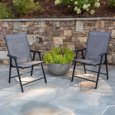Image showing 2 th Flash Furniture Paladin Outdoor Folding Patio Sling Chair (2 Pack)