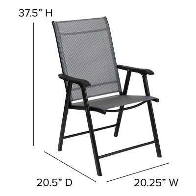 Image showing 3 th Flash Furniture Paladin Outdoor Folding Patio Sling Chair (2 Pack)