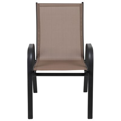 Image showing 2 th Flash Furniture 4 Pack Brazos Series Outdoor Stack Chair with Flex Comfort Material and Metal Frame