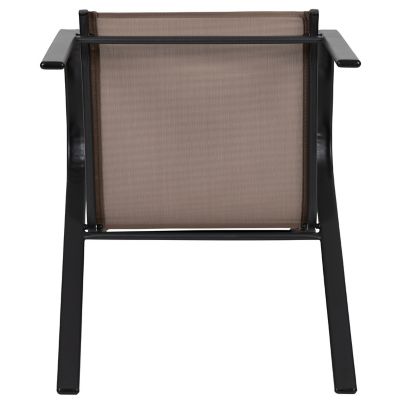 Image showing 7 th Flash Furniture 4 Pack Brazos Series Outdoor Stack Chair with Flex Comfort Material and Metal Frame