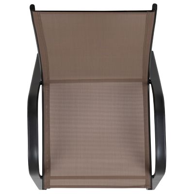 Image showing 8 th Flash Furniture 4 Pack Brazos Series Outdoor Stack Chair with Flex Comfort Material and Metal Frame