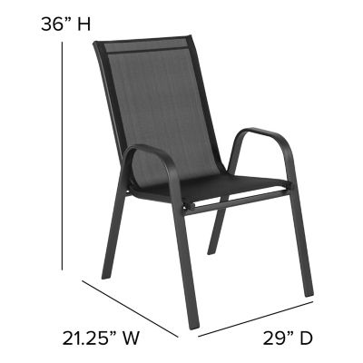 Image showing  4 Pack Brazos Series Outdoor Stack Chair with Flex Comfort Material and Metal Frame