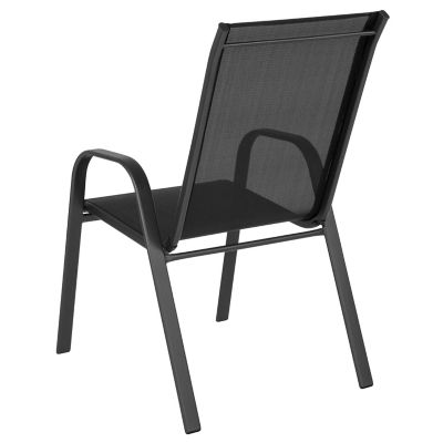Image showing  4 Pack Brazos Series Outdoor Stack Chair with Flex Comfort Material and Metal Frame