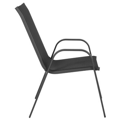 Image showing 5 th Flash Furniture 4 Pack Brazos Series Outdoor Stack Chair with Flex Comfort Material and Metal Frame