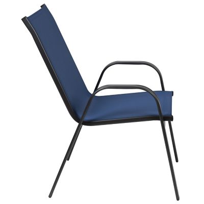 Image showing 5 th Flash Furniture 4 Pack Brazos Series Outdoor Stack Chair with Flex Comfort Material and Metal Frame
