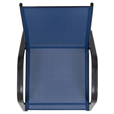 Image showing 7 th Flash Furniture 4 Pack Brazos Series Outdoor Stack Chair with Flex Comfort Material and Metal Frame