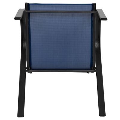 Image showing 8 th Flash Furniture 4 Pack Brazos Series Outdoor Stack Chair with Flex Comfort Material and Metal Frame