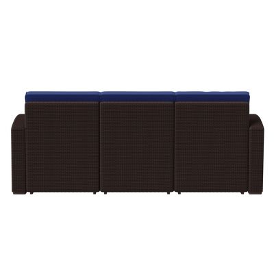 Image showing 6 th Flash Furniture Seneca Faux Rattan Sofa with All-Weather Cushions, DAD-SF1-3-BNNV-GG