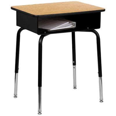 Image showing  Student Desk with Open Front Metal Book Box
