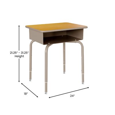 Image showing 3 th Flash Furniture Student Desk with Open Front Metal Book Box
