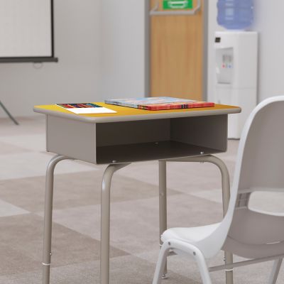 Image showing 5 th Flash Furniture Student Desk with Open Front Metal Book Box