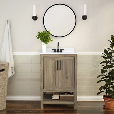 Flash Furniture Bathroom Vanity with Undermount Sink and Open Storage Shelf
