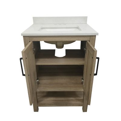Image showing 7 th Flash Furniture Bathroom Vanity with Undermount Sink and Open Storage Shelf