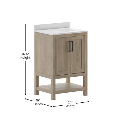 Image showing  Bathroom Vanity with Undermount Sink and Open Storage Shelf
