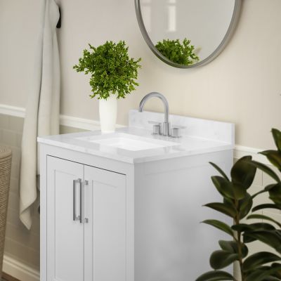 Image showing  Bathroom Vanity with Undermount Sink and Open Storage Shelf