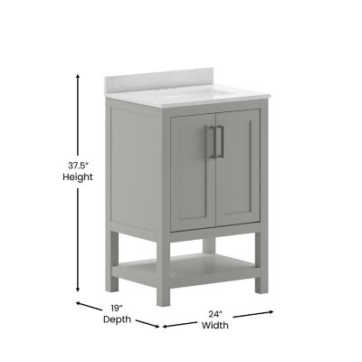 Image showing  Bathroom Vanity with Undermount Sink and Open Storage Shelf