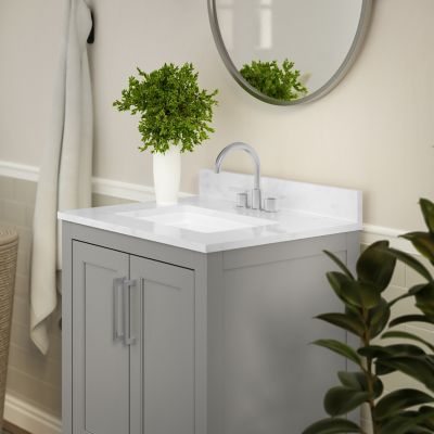 Image showing  Bathroom Vanity with Undermount Sink and Open Storage Shelf