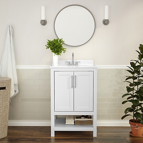 Flash Furniture Bathroom Vanity with Undermount Sink and Open Storage Shelf