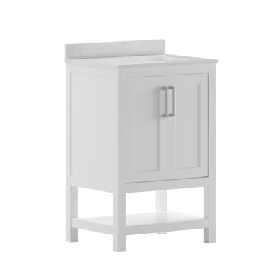 Image showing 1 th Flash Furniture Bathroom Vanity with Undermount Sink and Open Storage Shelf