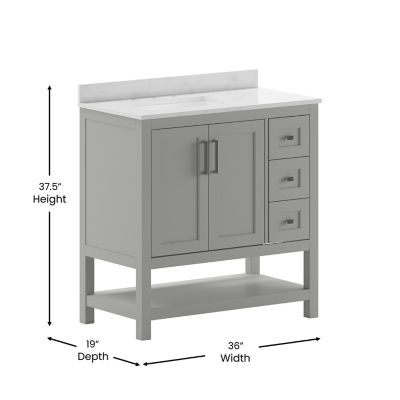 Image showing  Bathroom Vanity with Sink, Open Storage, and Storage Drawers