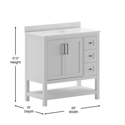 Image showing  Bathroom Vanity with Sink, Open Storage, and Storage Drawers