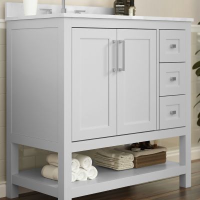 Image showing  Bathroom Vanity with Sink, Open Storage, and Storage Drawers
