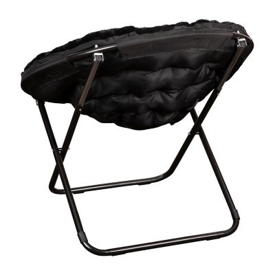 Image showing 6 th Flash Furniture Gwen 38 in. Oversize Portable Faux Fur Folding Saucer Moon Chair for Dorm and Bedroom