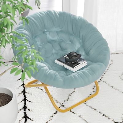 Image showing 5 th Flash Furniture Gwen 38 in. Oversize Portable Faux Fur Folding Saucer Moon Chair for Dorm and Bedroom