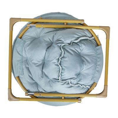 Image showing 6 th Flash Furniture Gwen 38 in. Oversize Portable Faux Fur Folding Saucer Moon Chair for Dorm and Bedroom