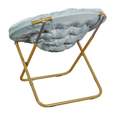 Image showing 7 th Flash Furniture Gwen 38 in. Oversize Portable Faux Fur Folding Saucer Moon Chair for Dorm and Bedroom