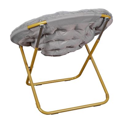 Image showing 6 th Flash Furniture Gwen 38 in. Oversize Portable Faux Fur Folding Saucer Moon Chair for Dorm and Bedroom