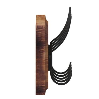 Image showing 8 th Flash Furniture Daly Wall Mounted Solid Pine Wood Storage Rack with 5 Hanging Hooks For Entryway, Kitchen, Bathroom