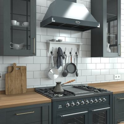Image showing  Wall Mounted Storage Rack with Upper Shelf and Storage Hooks