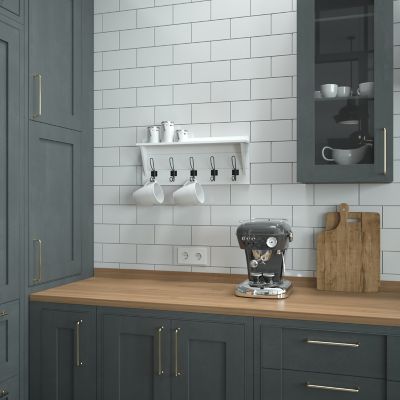 Image showing  Wall Mounted Storage Rack with Upper Shelf and Storage Hooks