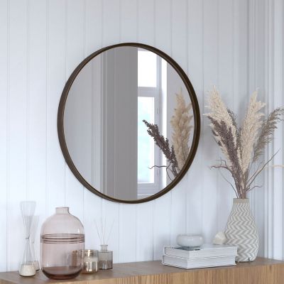Flash Furniture Wall Mount Accent Wall Mirror with Metal Frame