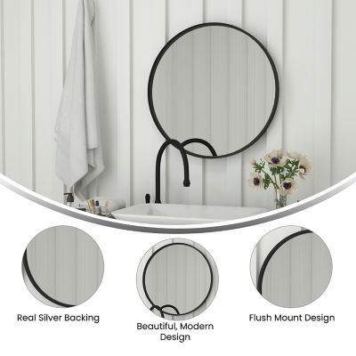 Image showing  Wall Mount Accent Wall Mirror with Metal Frame