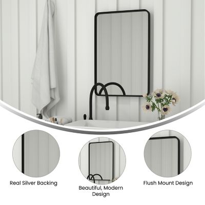 Image showing  Wall Mount Wall Mirror with Metal Frame