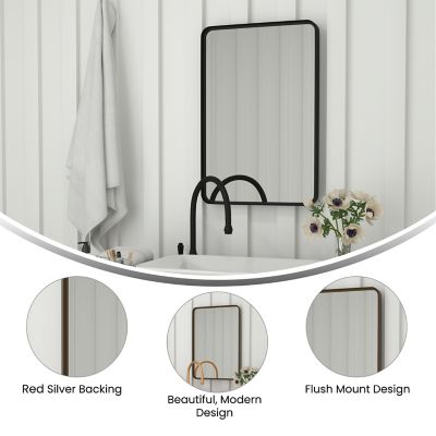 Image showing  Wall Mount Wall Mirror with Metal Frame