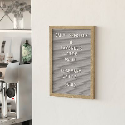 Image showing 3 th Flash Furniture Wood Frame Letter Board with 389 PP Letters and Canvas Carry Bag