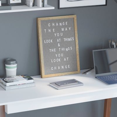 Image showing 4 th Flash Furniture Wood Frame Letter Board with 389 PP Letters and Canvas Carry Bag