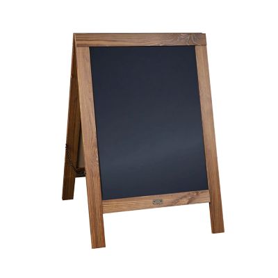 Flash Furniture Indoor/Outdoor 40x20 Freestanding Wood A-Frame Magnetic Chalkboard, Torched Brown
