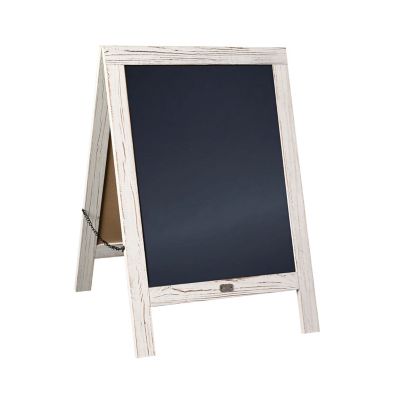 Image showing  Indoor/Outdoor Freestanding Wood A-Frame Magnetic Chalkboard, Whitewashed
