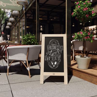 Image showing  Indoor/Outdoor 40x20 Freestanding Wood A-Frame Magnetic Chalkboard, Weathered