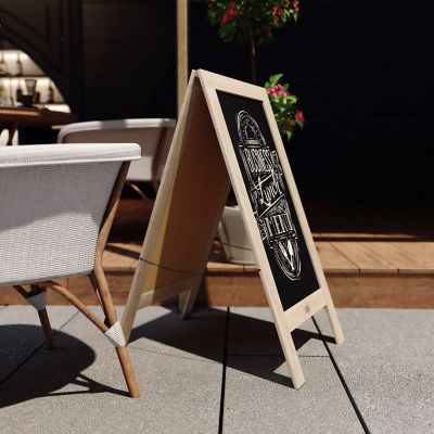 Image showing  Indoor/Outdoor 40x20 Freestanding Wood A-Frame Magnetic Chalkboard, Weathered