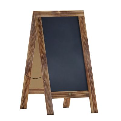 Image showing  Indoor/Outdoor 40x20 Freestanding Wood A-Frame Magnetic Chalkboard, Brown
