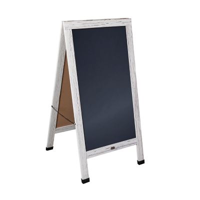 Flash Furniture Wood A-Frame Magnetic Chalkboard Set-Markers, Stencils, and Magnets, HGWA-CB-4824-WHWSH-GG