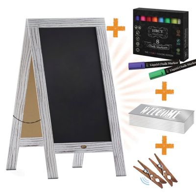 Flash Furniture Wood A-Frame Magnetic Chalkboard Set-Markers, Stencils, and Magnets, HGWA-GD1I-CRE8-842315-