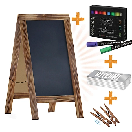 Flash Furniture Wood A-Frame Magnetic Chalkboard Set-Markers, Stencils, and Magnets