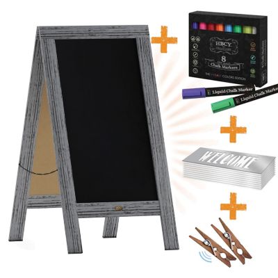 Flash Furniture Wood A-Frame Magnetic Chalkboard Set-Markers, Stencils, and Magnets, HGWA-GDI-CRE8-742315-G